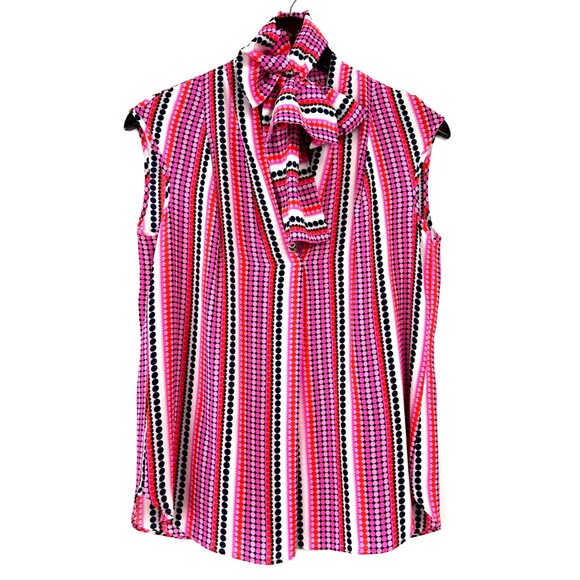 Maison Common Munich Womens Pink Polka Dot Sleeveless Blouse Sz 38 US M 1201R3 - Picture 1 of 12